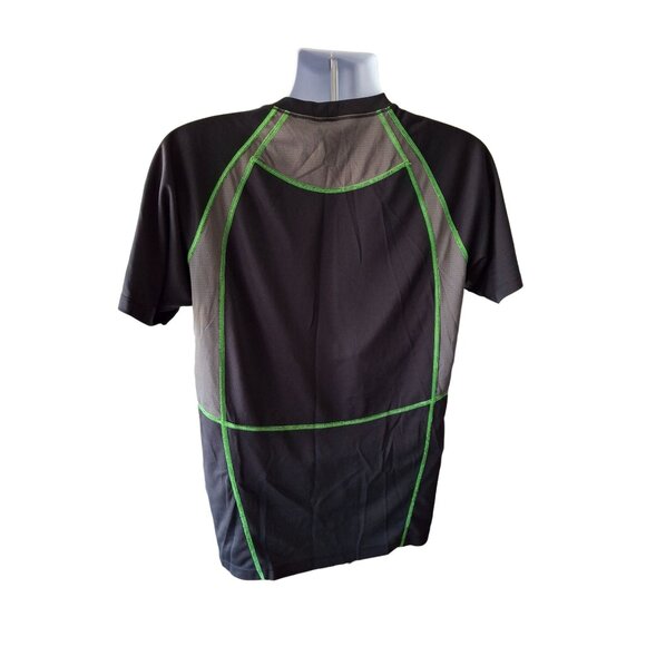 Columbia Mens Activewear T Shirt M Black Green Accents Lightweight Gym Workout - Picture 2 of 7